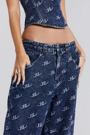 Jadedlondon Monogram Baggy Jeans | JADLDN24428