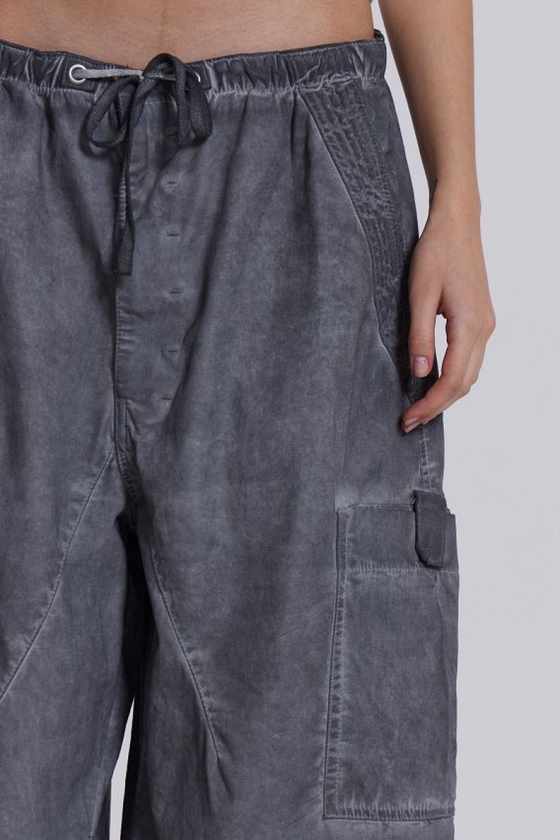 Jadedlondon Black Oil Wash Parachute Pants | JADLDN24090