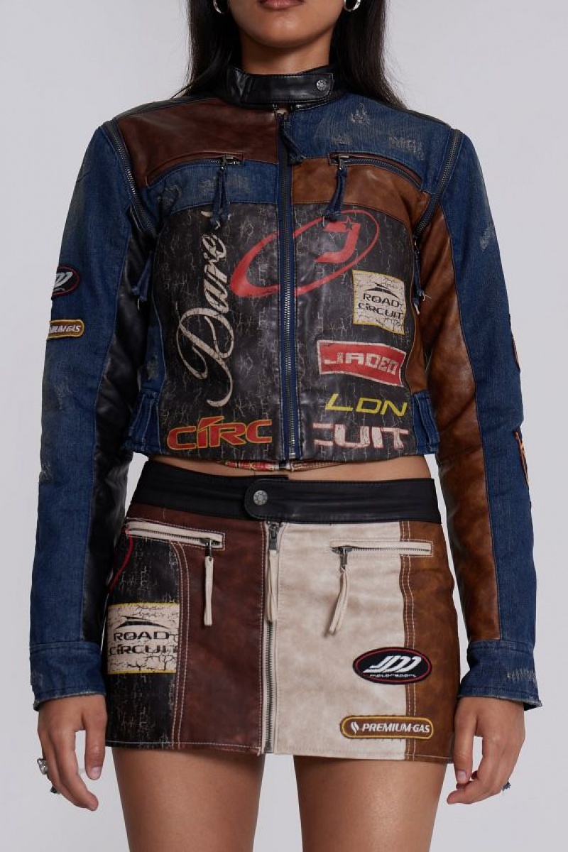 Jadedlondon Daytona Zip Off Sleeve Moto Jacket | JADLDN23967