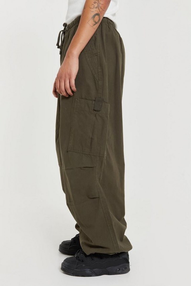 Jadedlondon Khaki Parachute Cargo Pants | JADLDN24756