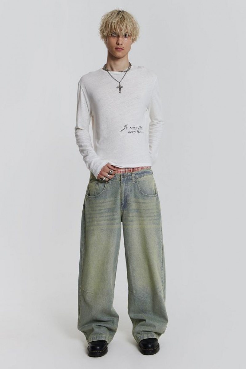 Jadedlondon Light Wash Colossus Fit Jeans | JADLDN24509
