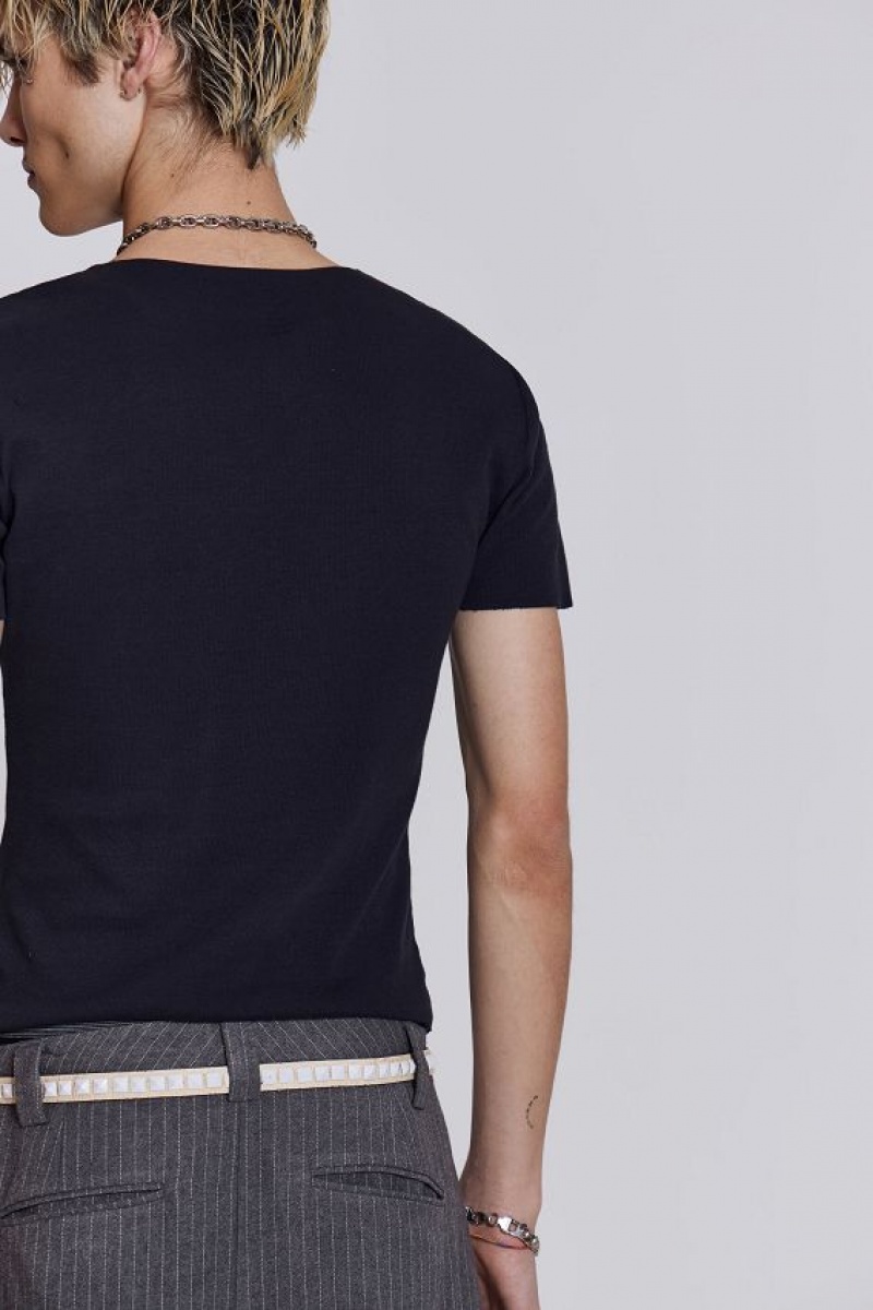 Jadedlondon Ntrls Black Rib Tee | JADLDN24681