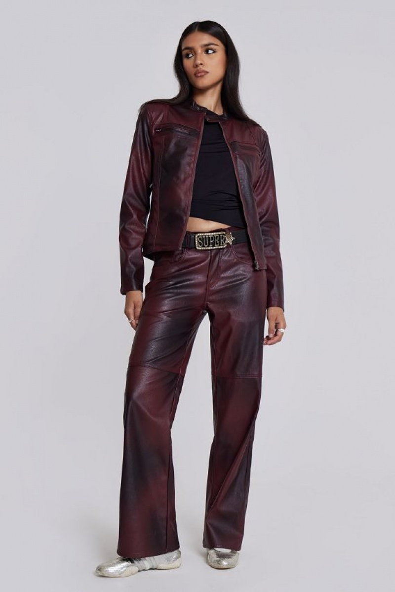 Jadedlondon Oxblood Piston Jacket | JADLDN24183