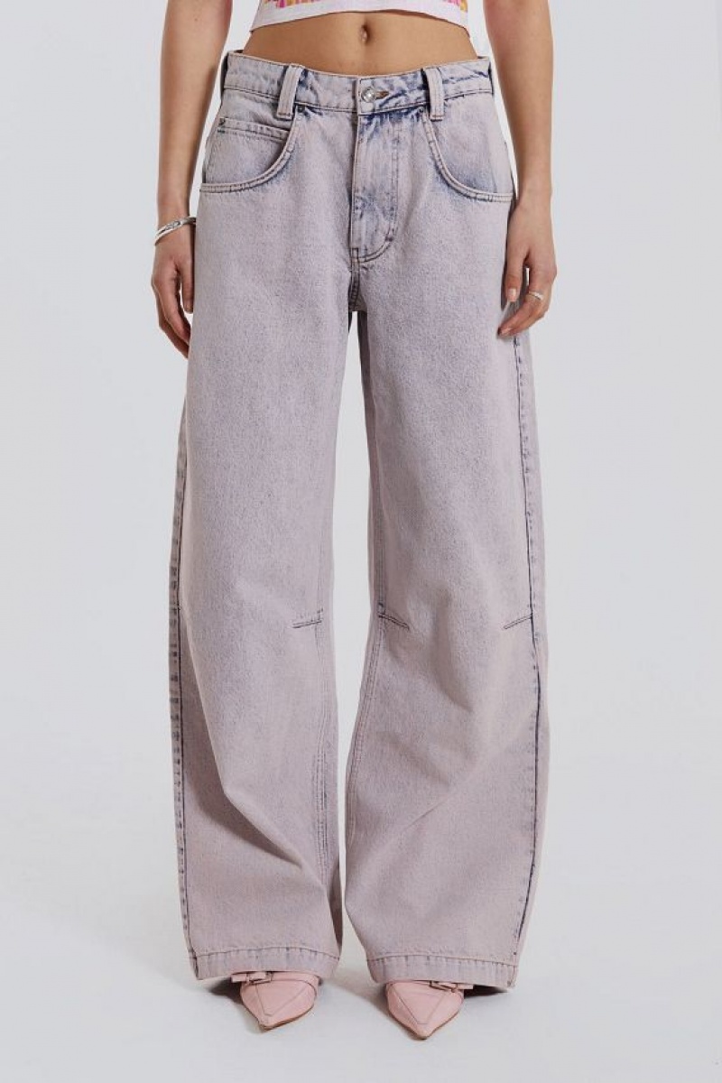 Jadedlondon Pink Wash Acid Colossus Baggy Jeans | JADLDN24385