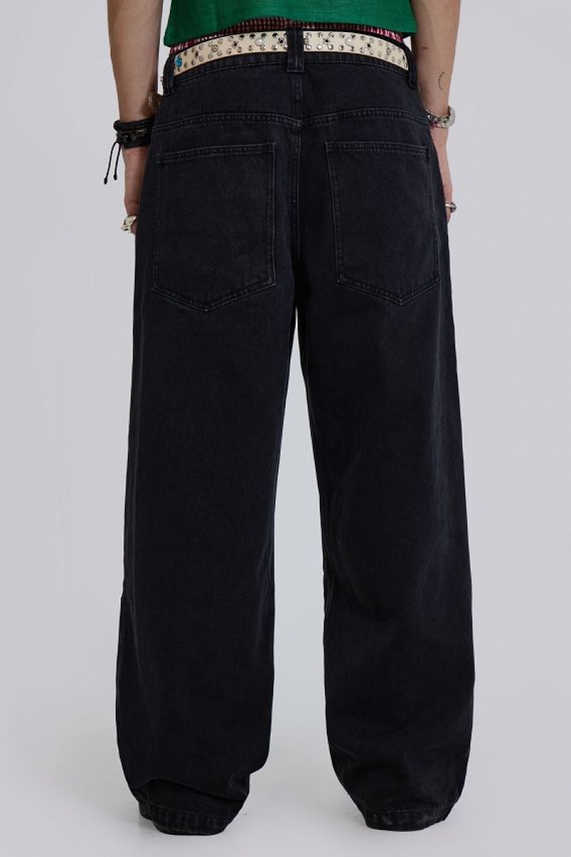 Jadedlondon Solid Black Low Rise Colossus Jeans | JADLDN24408