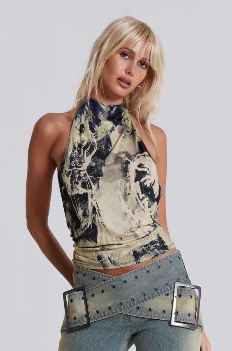 Jadedlondon Vision Backless Halter Top | JADLDN24033